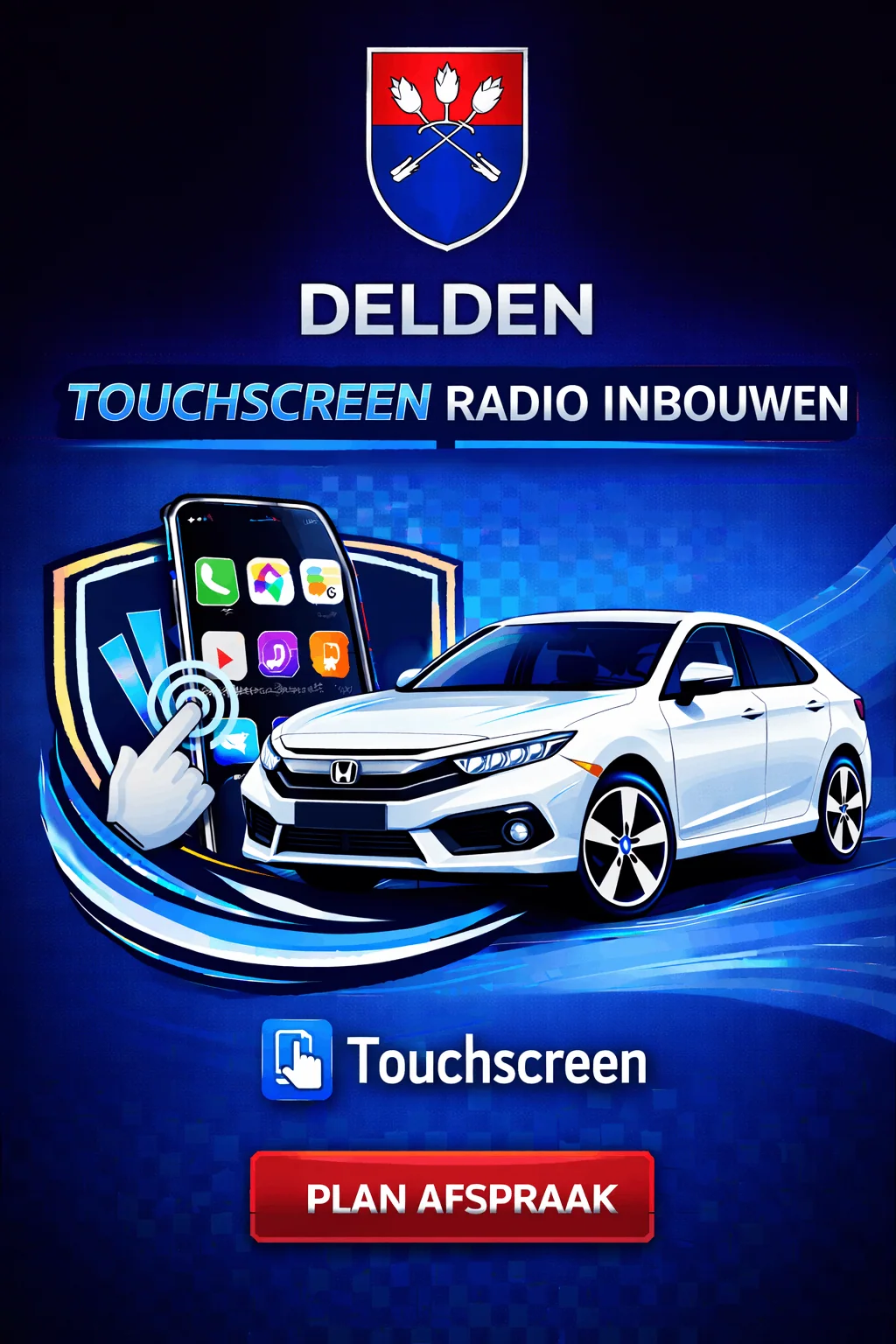 Modern dashboard met touchscreen en navigatie