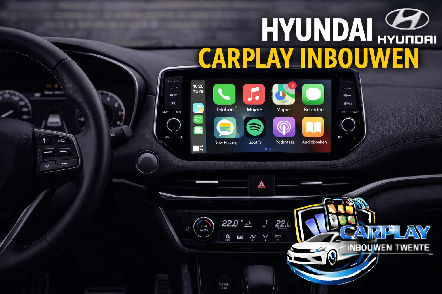 Hyundai i30 dashboard met Apple CarPlay interface