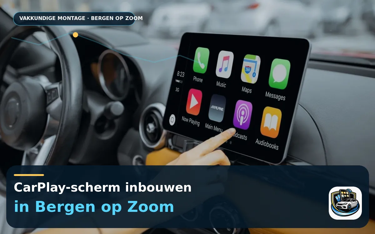 CarPlay Inbouwen Bergen op Zoom — CarPlay-scherm en smartphone tijdens gebruik