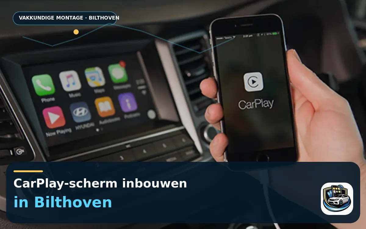 CarPlay Inbouwen Bilthoven — CarPlay-scherm en smartphone tijdens gebruik