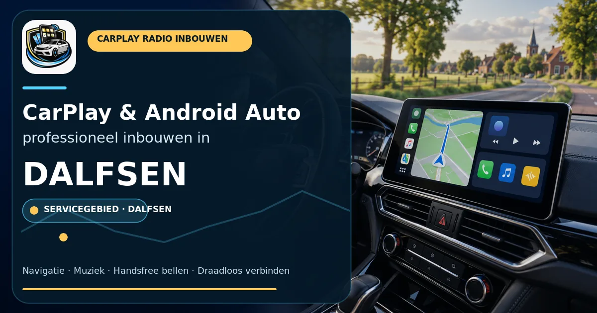 CarPlay Inbouwen Dalfsen — CarPlay- en Android Auto-radio in een auto-interieur