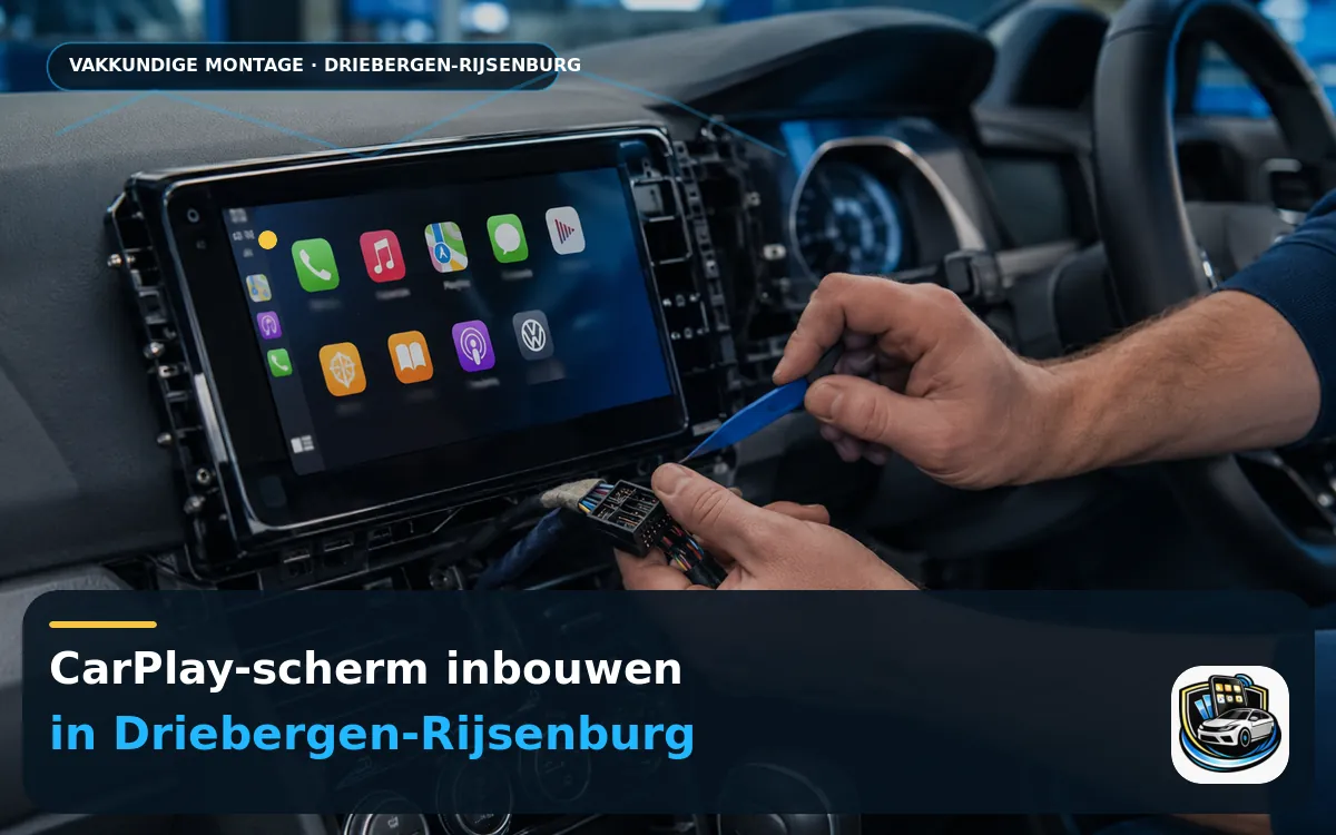 CarPlay Inbouwen Driebergen-Rijsenburg — CarPlay-scherm en smartphone tijdens gebruik