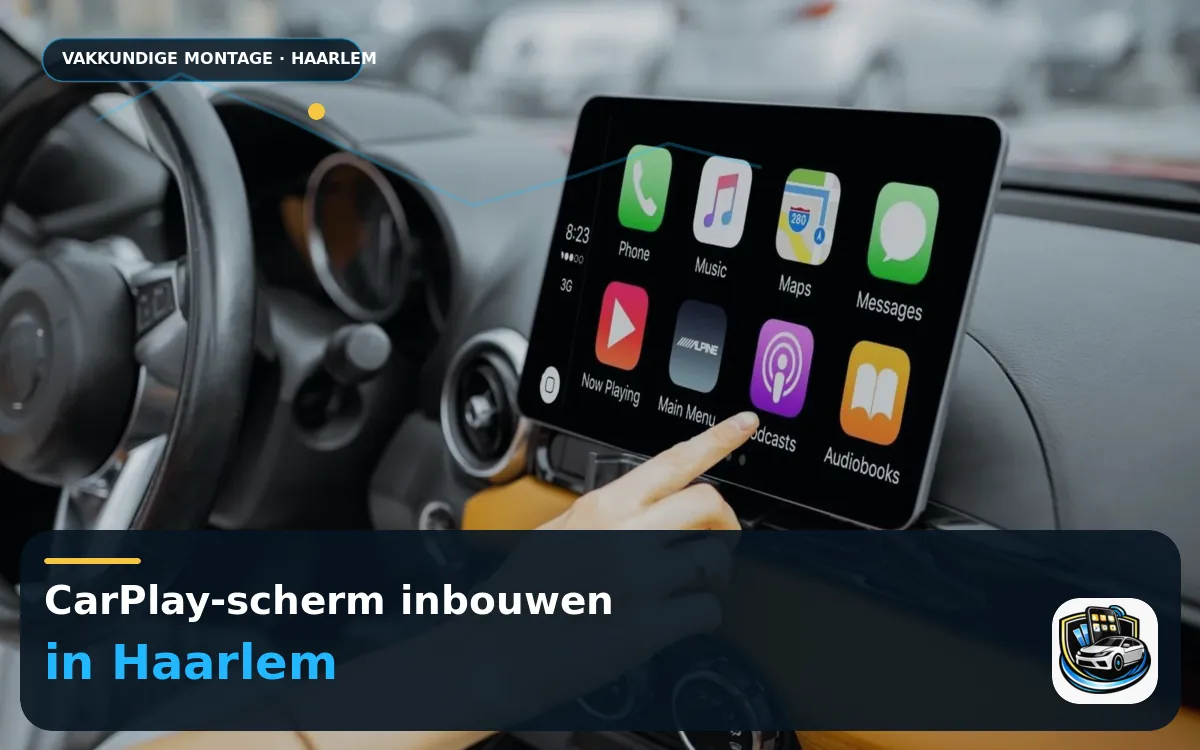 CarPlay Inbouwen Haarlem — CarPlay-scherm en smartphone tijdens gebruik