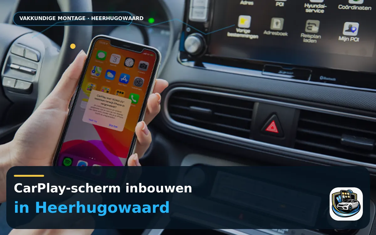 CarPlay Inbouwen Heerhugowaard — CarPlay-scherm en smartphone tijdens gebruik