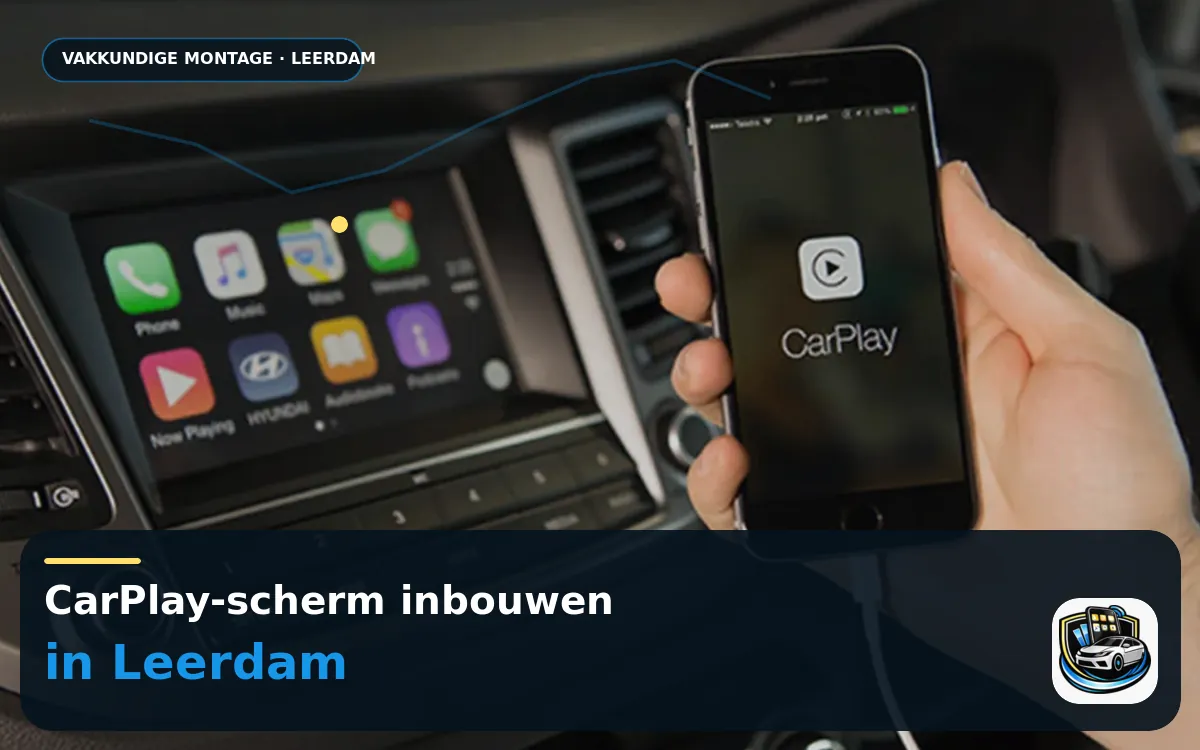 CarPlay Inbouwen Leerdam — CarPlay-scherm en smartphone tijdens gebruik