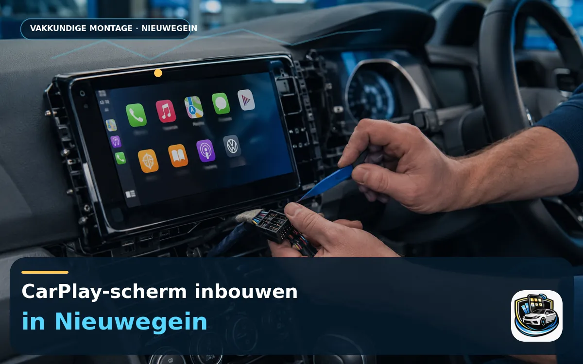 CarPlay Inbouwen Nieuwegein — CarPlay-scherm en smartphone tijdens gebruik