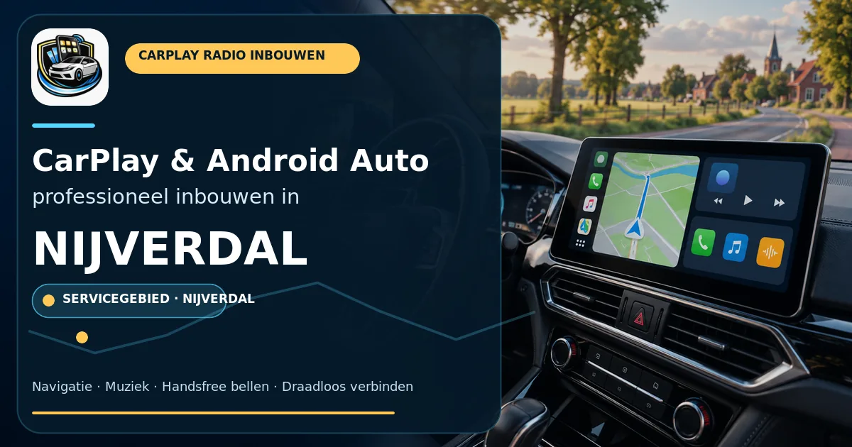 CarPlay Inbouwen Nijverdal — CarPlay- en Android Auto-radio in een auto-interieur