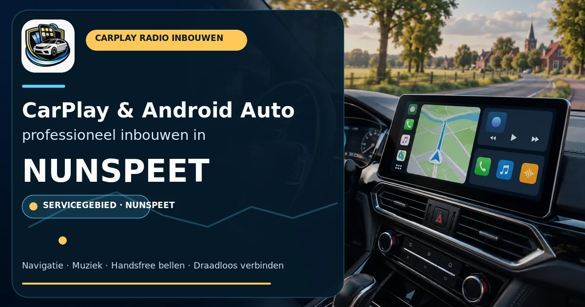CarPlay Inbouwen Nunspeet — CarPlay- en Android Auto-radio in een auto-interieur
