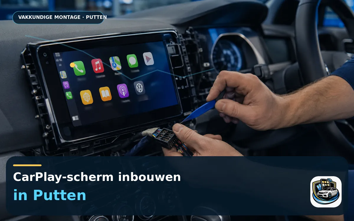CarPlay Inbouwen Putten — CarPlay-scherm en smartphone tijdens gebruik