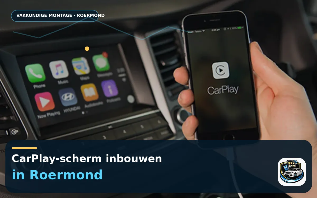 CarPlay Inbouwen Roermond — CarPlay-scherm en smartphone tijdens gebruik