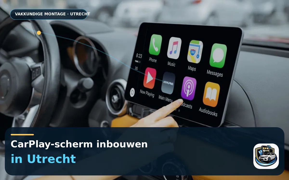 CarPlay Inbouwen Utrecht — CarPlay-scherm en smartphone tijdens gebruik