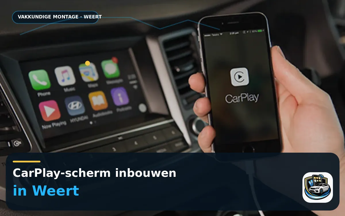 CarPlay Inbouwen Weert — CarPlay-scherm en smartphone tijdens gebruik