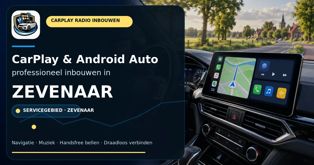 CarPlay Inbouwen Zevenaar — CarPlay- en Android Auto-radio in een auto-interieur