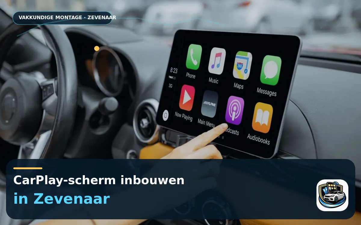 CarPlay Inbouwen Zevenaar — CarPlay-scherm en smartphone tijdens gebruik