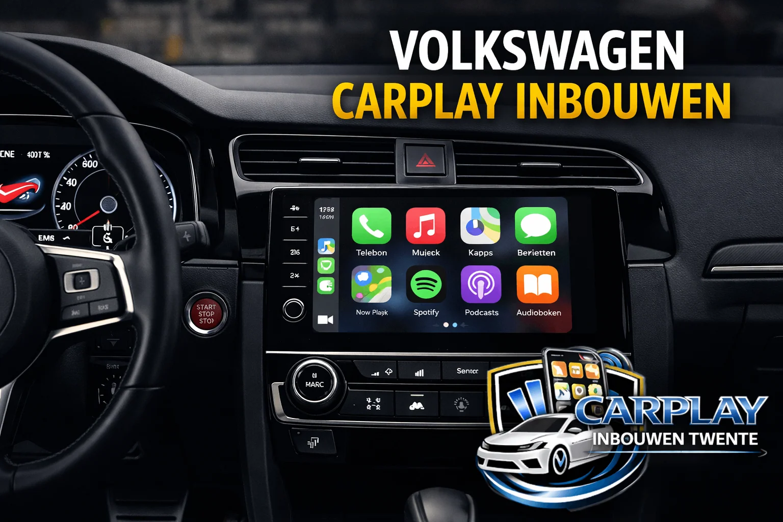 RCD330 stijl Bluetooth touchscreen autoradio met Apple CarPlay in Volkswagen Golf Dashboard